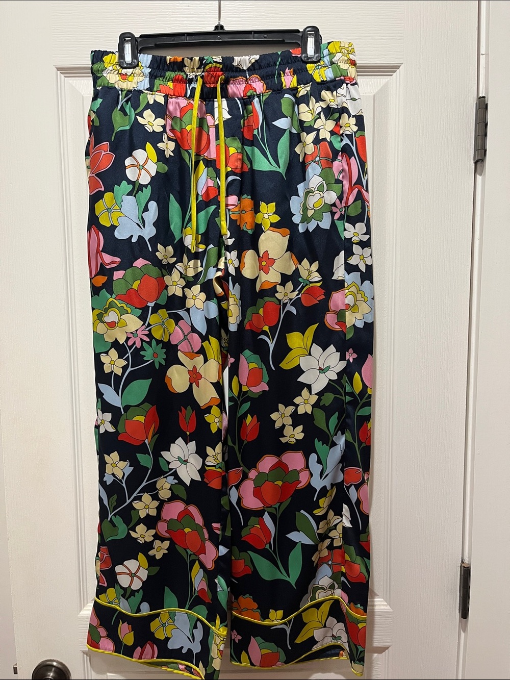 kate spade ♠️ Navy Blue Multi Floral Cropped Pants - Picture 1 of 3